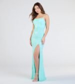 Kimber High Slit Floral Sequin Mermaid Dress - Image 13