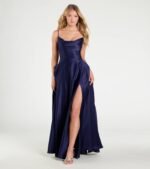 Winslow Formal Satin Lace-Up Dress - Image 34
