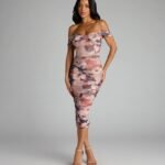 Romance Rewritten Off Shoulder Floral Midi Dress