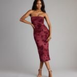 Crushing On Velvet Flocked Floral Midi Dress