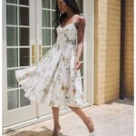 Garden Party Goals Floral Corset A-Line Midi Dress