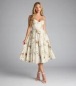 Garden Party Goals Floral Corset A-Line Midi Dress - Image 2