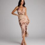 Crush Worthy Floral Mesh Halter Midi Dress