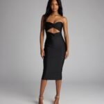 Cut To The Chase Strapless Cutout Midi Dress