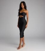 Cut To The Chase Strapless Cutout Midi Dress - Image 4