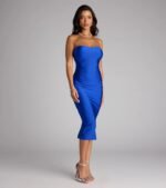 Fabulous Allure Strapless Bodycon Midi Dress - Image 9