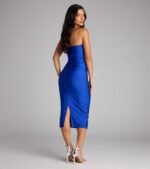 Fabulous Allure Strapless Bodycon Midi Dress - Image 10