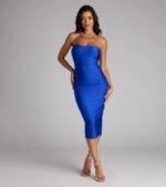 Fabulous Allure Strapless Bodycon Midi Dress - Image 12