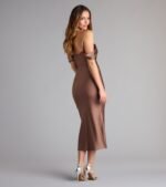 Exceptional Off-The-Shoulder Flared Midi Dress - Image 30