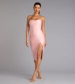 Sleek And Smooth High Slit Midi Dress - Image 13