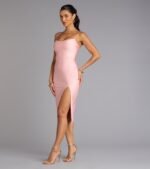 Sleek And Smooth High Slit Midi Dress - Image 16