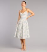 Garden Party Goals Floral Corset A-Line Midi Dress - Image 6
