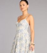 Garden Party Goals Floral Corset A-Line Midi Dress - Image 8