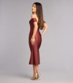 Exceptional Off-The-Shoulder Flared Midi Dress - Image 42