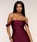 Classics Lover Off-The-Shoulder Satin A-Line Mini Dress - Image 55