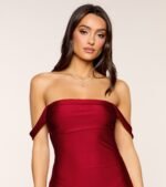Classics Lover Off-The-Shoulder Satin A-Line Mini Dress - Image 59