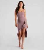 Add Some Flair Ruffle Detail Midi Dress - Image 31