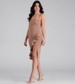 Add Some Flair Ruffle Detail Midi Dress - Image 39