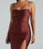 Sleek And Smooth High Slit Midi Dress - Image 28
