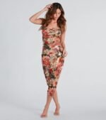 Best For Last Floral Metallic Midi Dress - Image 3