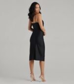 Sleek And Smooth High Slit Midi Dress - Image 30