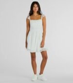 Darling Delight Sleeveless Lace Trim Skater Dress - Image 8