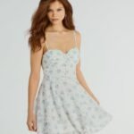 Breezy Chic Floral Embroidered Chiffon Skater Dress