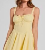 Ray Of Beauty Lace-Up Corset Skater Dress - Image 7