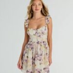 Always In Bloom Corset Lace-Up Floral Skater Dress