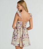 Always In Bloom Corset Lace-Up Floral Skater Dress - Image 2