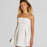 Sweet And Sassy Strapless Scuba Knit Skater Dress