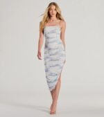 Blossom In Style Mesh Floral Midi Dress - Image 5