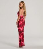 Catch Attention Cowl Neck Abstract Floral Maxi Dress - Image 2