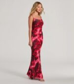 Catch Attention Cowl Neck Abstract Floral Maxi Dress - Image 4