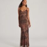 Fierce Allure Leopard Print Mesh Maxi Dress