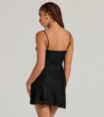 In The Mood Scoop Neck Lace A-Line Mini Dress - Image 2