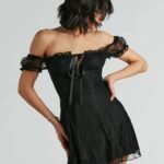 Lovely In Lace Ruffled Puff Sleeve Mini Dress