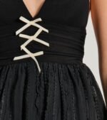 All About Her V-Neck Bow Lace Skater Dress - Image 8