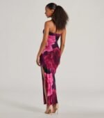 Grandeur Blooms Strapless Slit Floral Maxi Dress - Image 2