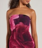 Grandeur Blooms Strapless Slit Floral Maxi Dress - Image 4