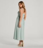 Picture Perfect V-Neck Smocked A-Line Midi Dress - Image 2