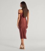 Iconic Silhouette Off-Shoulder High Slit Midi Dress - Image 2