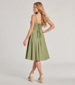Picturesque Cutie Corset Lace-Up A-Line Midi Dress - Image 6