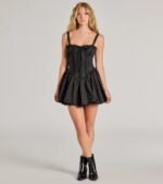 Pretty Vibes Polka Dot Drop Waist Skater Dress - Image 3