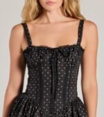 Pretty Vibes Polka Dot Drop Waist Skater Dress - Image 4