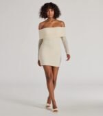 Trendy Textures Long Sleeve Mini Dress - Image 3
