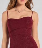 Glam Radiance High-Slit Glitter Midi Dress - Image 4