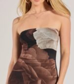 Grandeur Blooms Strapless Slit Floral Maxi Dress - Image 7