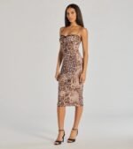 Spot On Style Leopard Print Midi Dress - Image 4