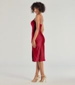 Sleek And Smooth High Slit Midi Dress - Image 49